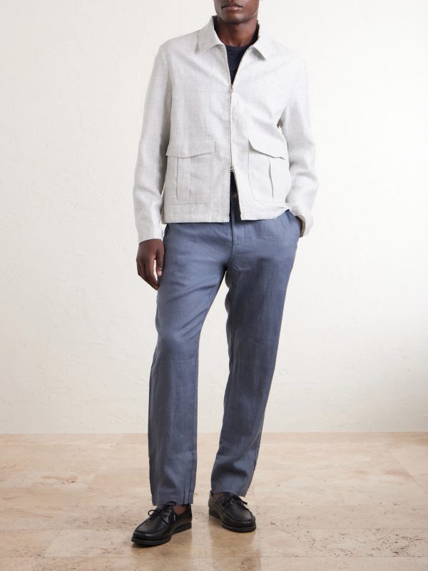 Straight-Leg Linen Trousers - OU Straight-Leg Linen Trousers - OU