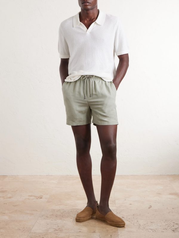 Straight-Leg Linen and Lyocell-Blend Shorts - OU Straight-Leg Linen and Lyocell-Blend Shorts - OU