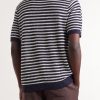 Striped Knitted Linen Shirt - BK Striped Knitted Linen Shirt - BK