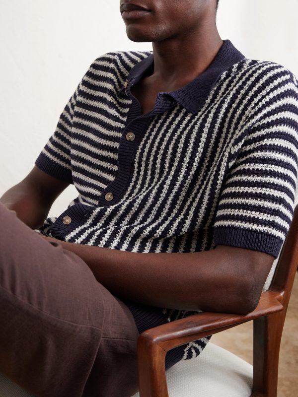 Striped Knitted Linen Shirt - CU Striped Knitted Linen Shirt - CU