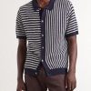 Striped Knitted Linen Shirt - FR Striped Knitted Linen Shirt - FR