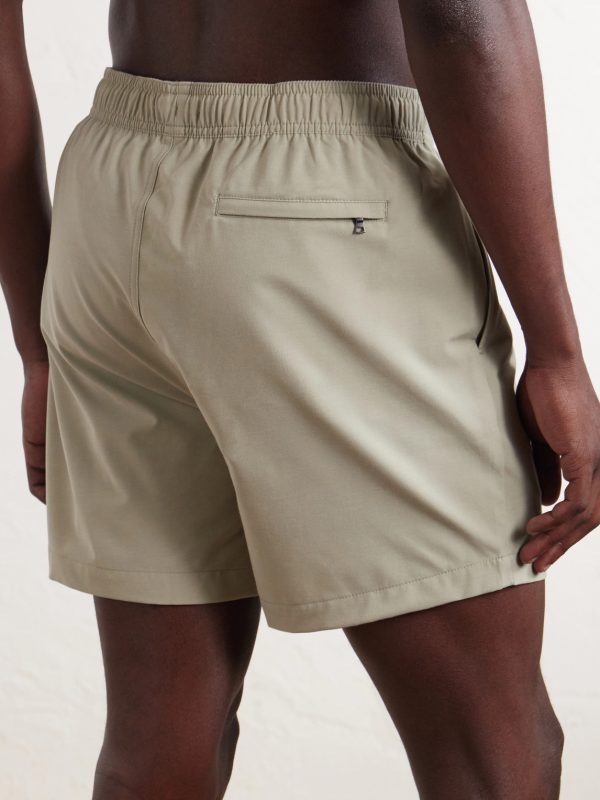 Land To Water Straight-Leg Mid-Length Swim Shorts - BK
