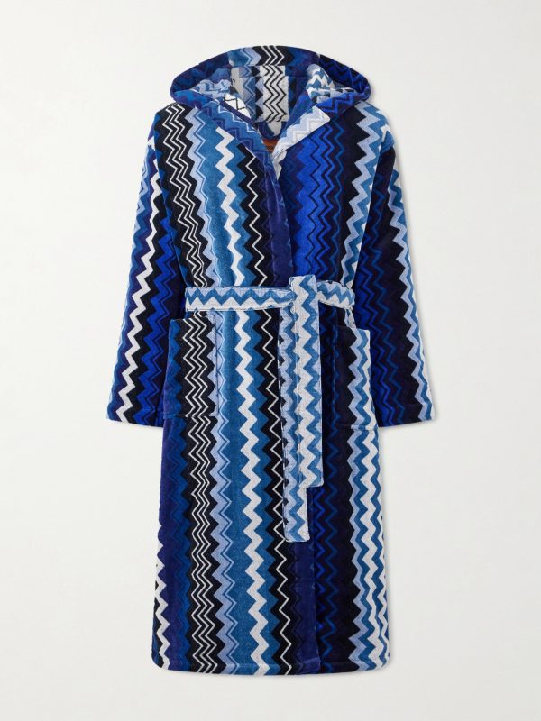 Giacomo Striped Cotton-Terry Hooded Robe