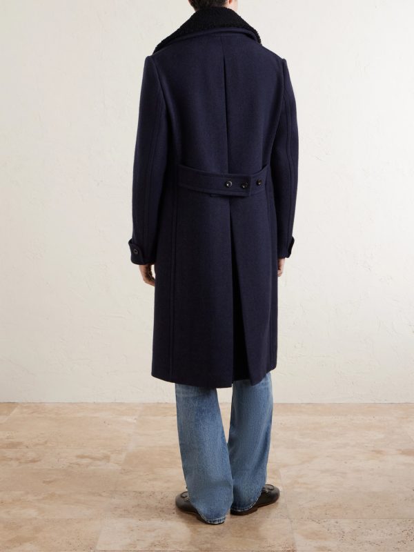 The Admiral's Great Shearling-Trimmed Merino Wool and Cashmere-Blend Coat - BK The Admiral's Great Shearling-Trimmed Merino Wool and Cashmere-Blend Coat - BK
