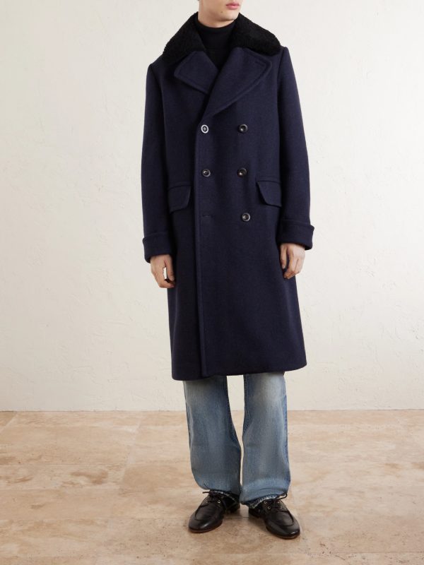 The Admiral's Great Shearling-Trimmed Merino Wool and Cashmere-Blend Coat - FR The Admiral's Great Shearling-Trimmed Merino Wool and Cashmere-Blend Coat - FR
