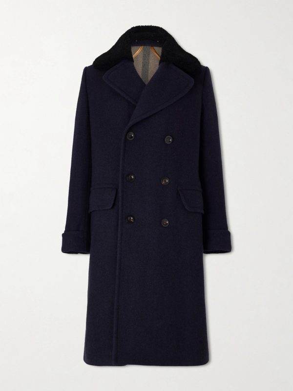 The Admiral's Great Shearling-Trimmed Merino Wool and Cashmere-Blend Coat The Admiral's Great Shearling-Trimmed Merino Wool and Cashmere-Blend Coat