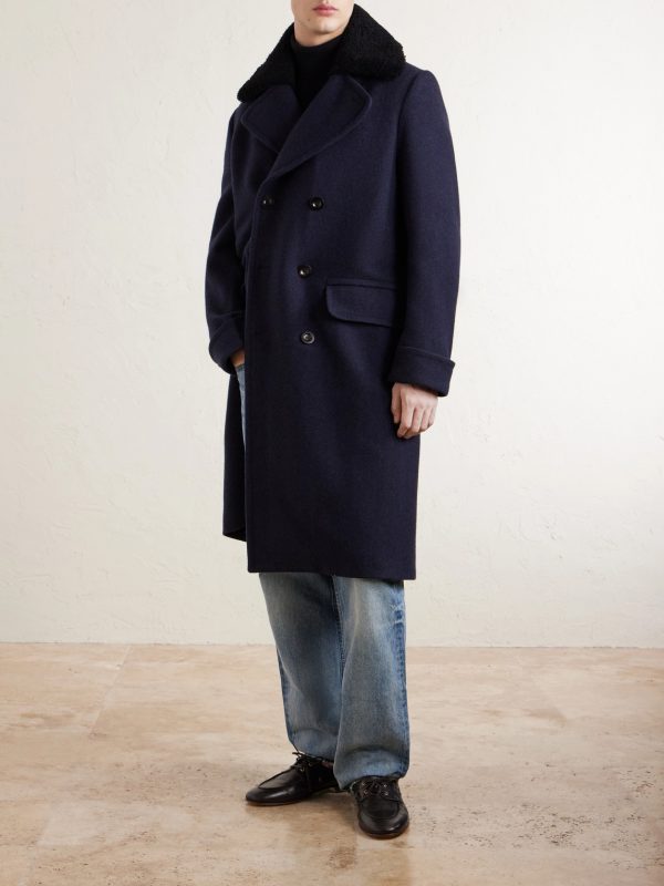 The Admiral's Great Shearling-Trimmed Merino Wool and Cashmere-Blend Coat - OU The Admiral's Great Shearling-Trimmed Merino Wool and Cashmere-Blend Coat - OU