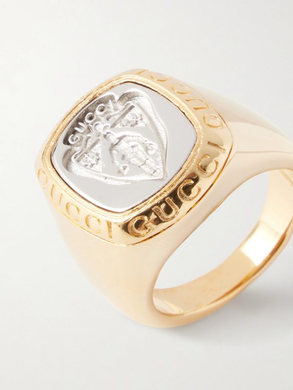 Crest Gold- and Silver-Tone Signet Ring - CU