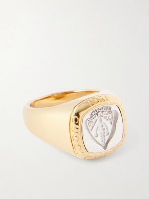 Crest Gold- and Silver-Tone Signet Ring Crest Gold- and Silver-Tone Signet Ring