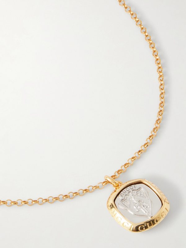 Crest Gold- and Silver-Tone Pendant Necklace - CU Crest Gold- and Silver-Tone Pendant Necklace - CU