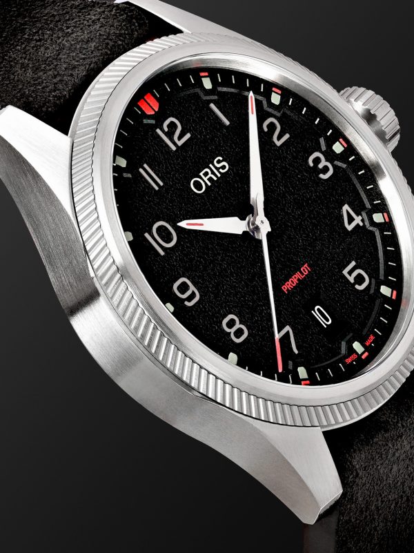 ProPilot Date Automatic 41mm Stainless Steel and Leather Watch, Ref. No. 01 733 7805 4164-07 6 20 04LC - CU