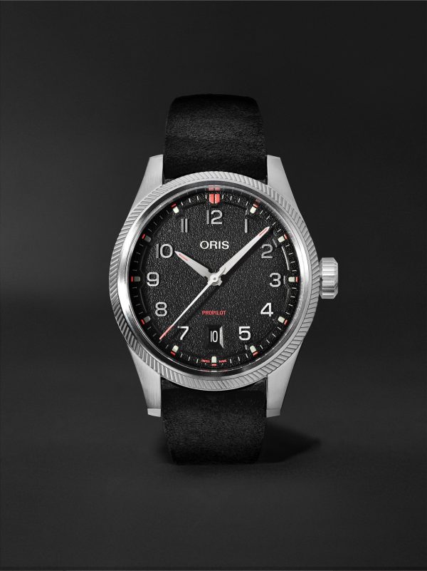 ProPilot Date Automatic 41mm Stainless Steel and Leather Watch, Ref. No. 01 733 7805 4164-07 6 20 04LC
