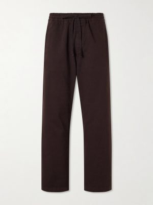 Floyde Straight-Leg Garment-Dyed Stretch-Cotton Twill Drawstring Trousers