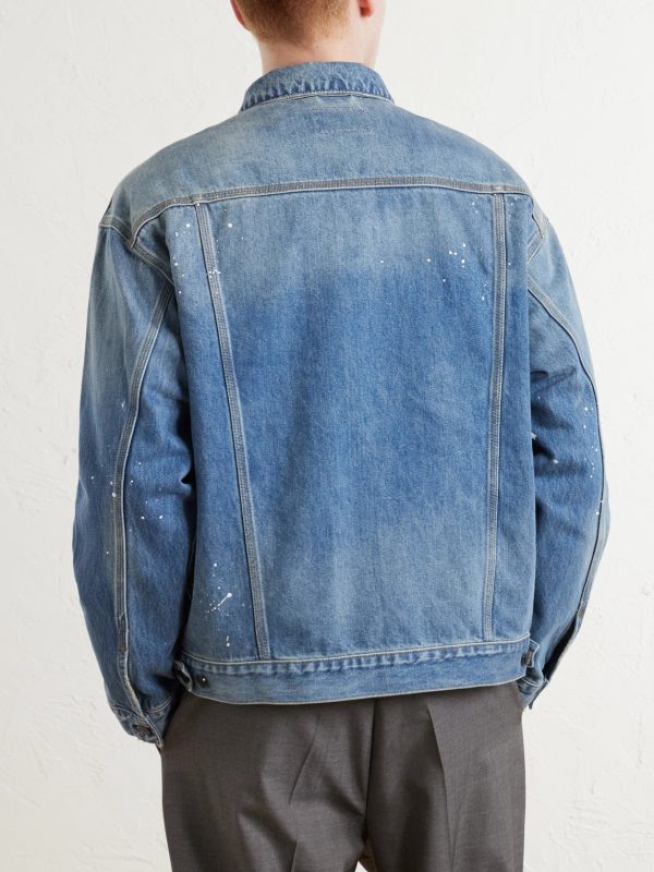 Helston Paint-Splattered Denim Jacket - BK
