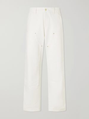 Double Knee Straight-Leg Cotton-Canvas Carpenter Trousers