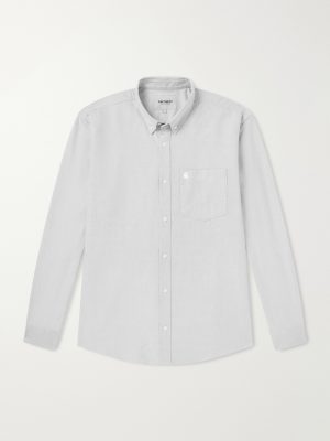 Button-Down Collar Logo-Embroidered Cotton Oxford Shirt Button-Down Collar Logo-Embroidered Cotton Oxford Shirt