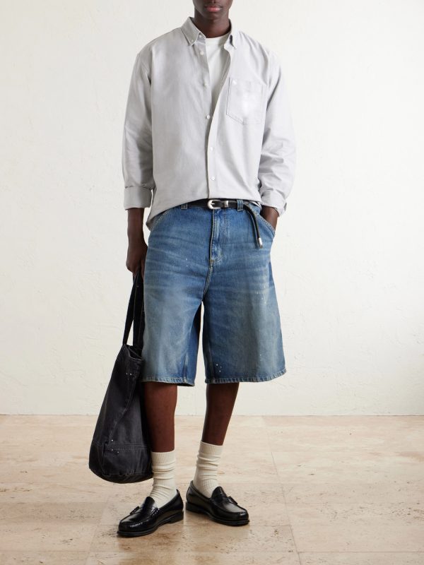 Straight-Leg Denim Shorts - OU Straight-Leg Denim Shorts - OU