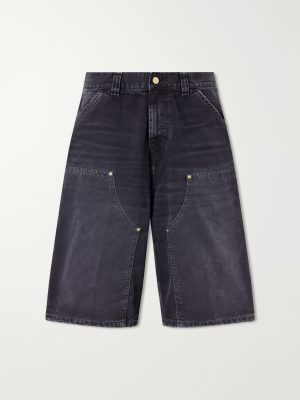 Wide-Leg Organic Cotton-Canvas Shorts