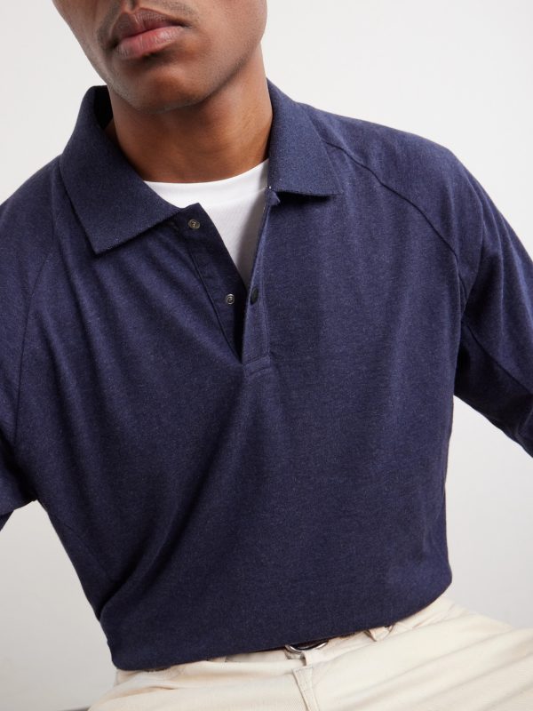 Cotton and Cashmere-Blend Jersey Polo Shirt - E2 Cotton and Cashmere-Blend Jersey Polo Shirt - E2