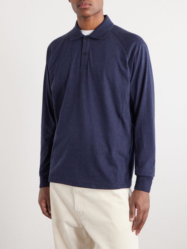Cotton and Cashmere-Blend Jersey Polo Shirt - FR Cotton and Cashmere-Blend Jersey Polo Shirt - FR