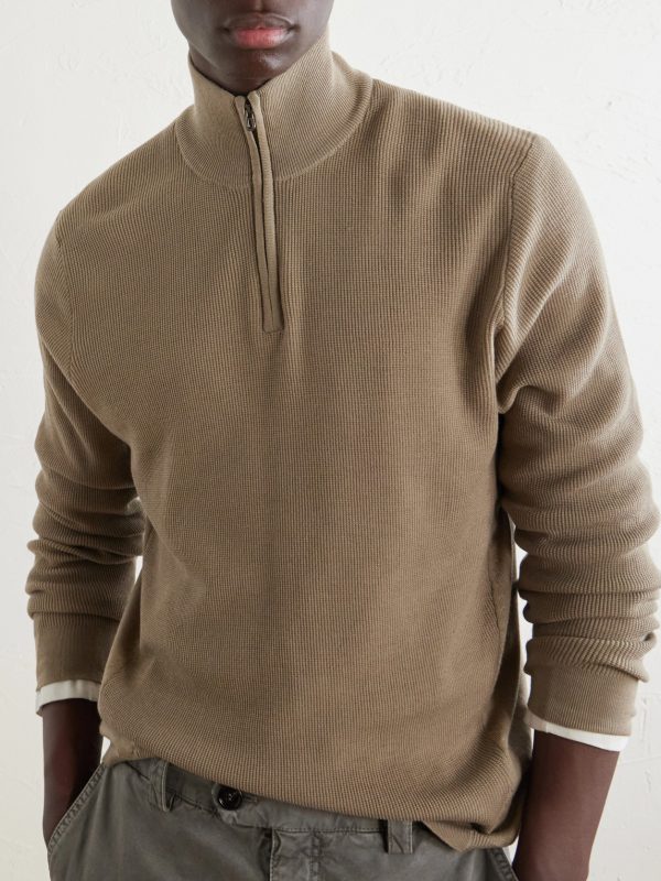 Waffle Turtle-Neck Wool-Knitted Sweater - CU Waffle Turtle-Neck Wool-Knitted Sweater - CU