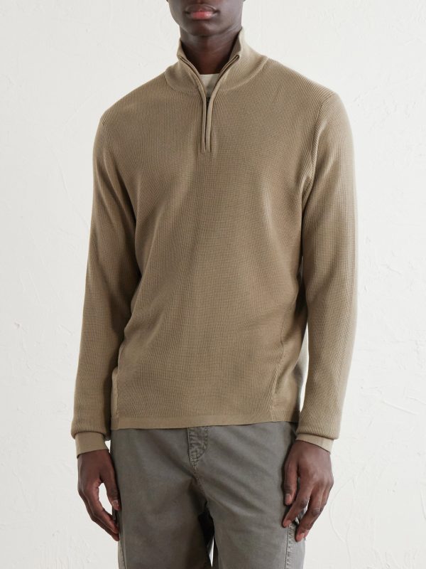 Waffle Turtle-Neck Wool-Knitted Sweater - FR Waffle Turtle-Neck Wool-Knitted Sweater - FR