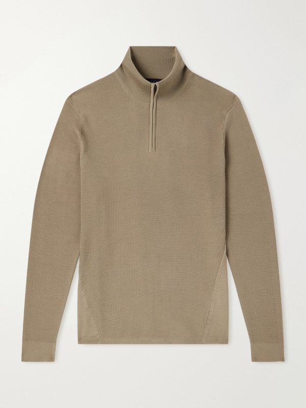 Waffle Turtle-Neck Wool-Knitted Sweater Waffle Turtle-Neck Wool-Knitted Sweater