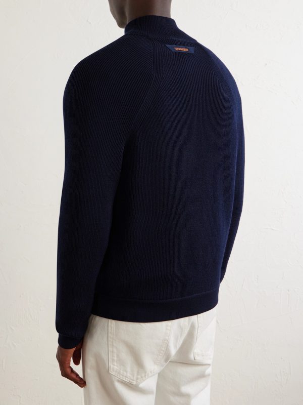 Virgin Wool and Shell Bomber Jacket - BK