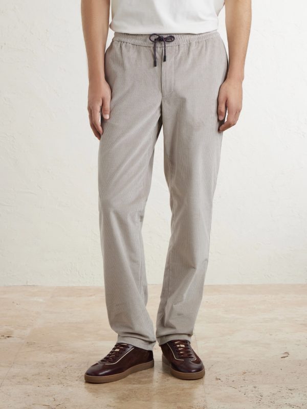 Mindset Slim-Fit Cotton-Blend Corduroy Drawstring Trousers - FR Mindset Slim-Fit Cotton-Blend Corduroy Drawstring Trousers - FR