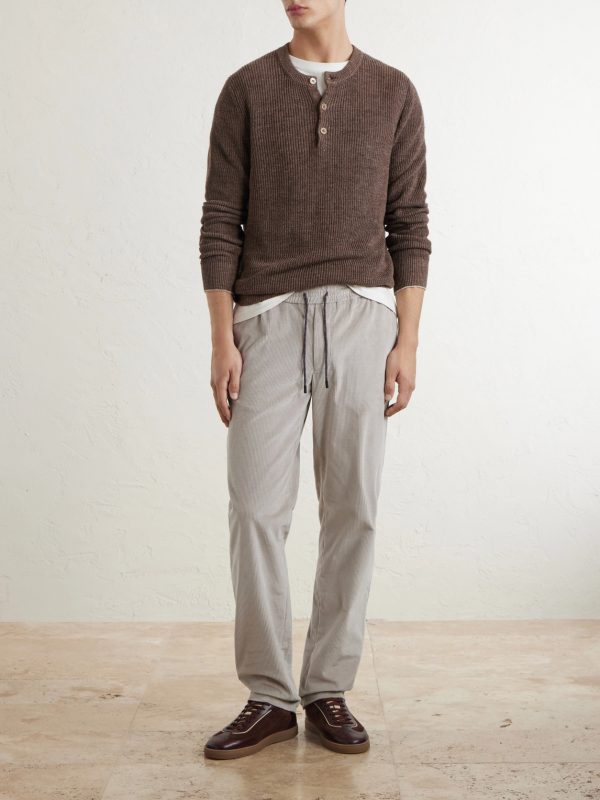 Mindset Slim-Fit Cotton-Blend Corduroy Drawstring Trousers - OU Mindset Slim-Fit Cotton-Blend Corduroy Drawstring Trousers - OU