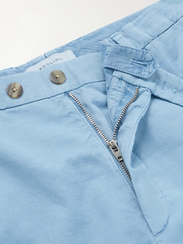 Straight-Leg Cotton-Blend Suit Trousers - E1 Straight-Leg Cotton-Blend Suit Trousers - E1