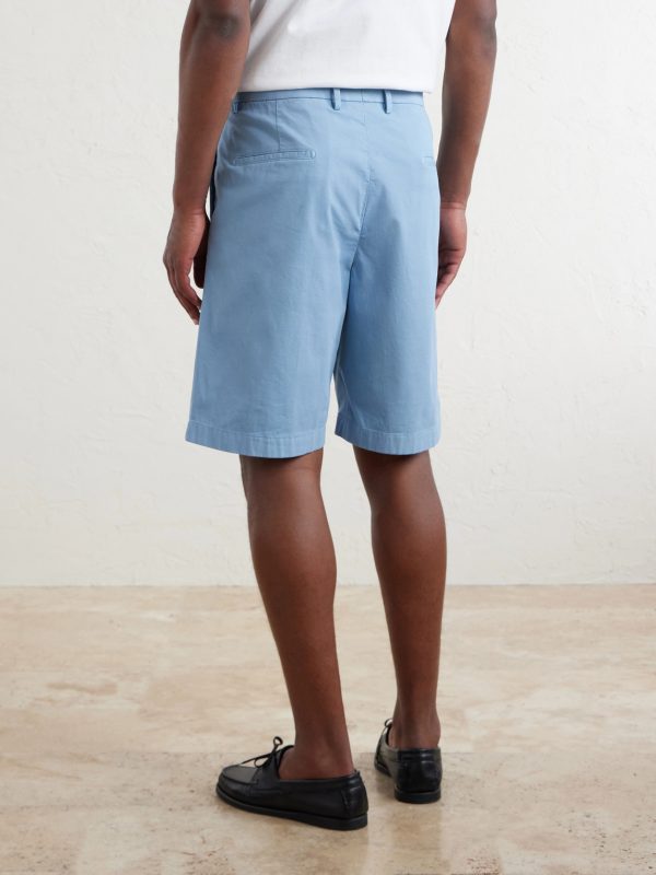 Straight-Leg Cotton-Blend Shorts - BK Straight-Leg Cotton-Blend Shorts - BK