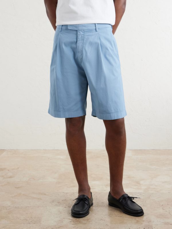 Straight-Leg Cotton-Blend Shorts - FR Straight-Leg Cotton-Blend Shorts - FR