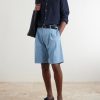 Straight-Leg Cotton-Blend Shorts - OU Straight-Leg Cotton-Blend Shorts - OU