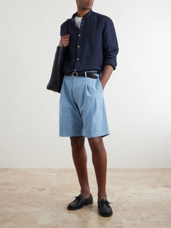 Straight-Leg Cotton-Blend Shorts - OU Straight-Leg Cotton-Blend Shorts - OU