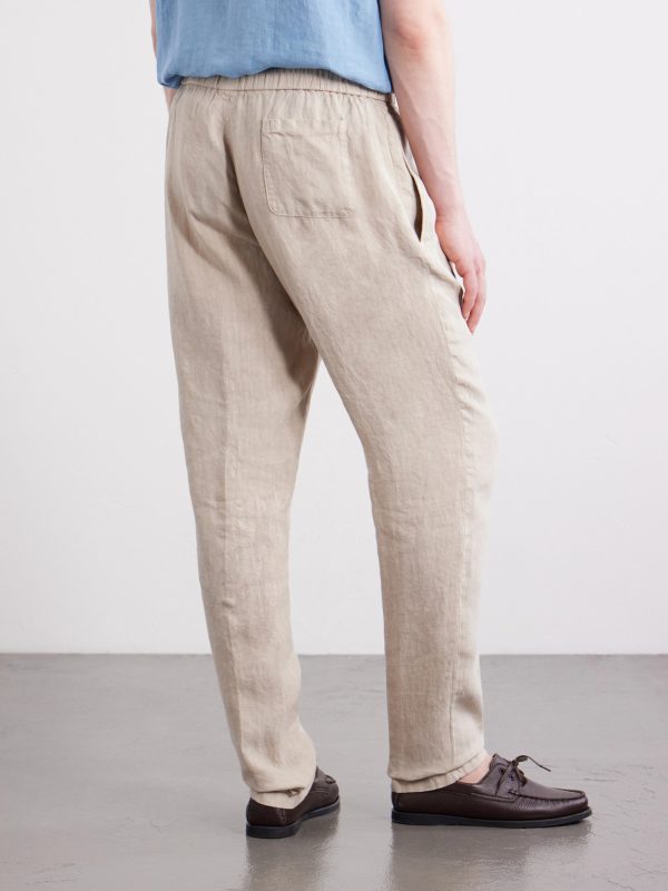 Tapered Linen Trousers - BK Tapered Linen Trousers - BK