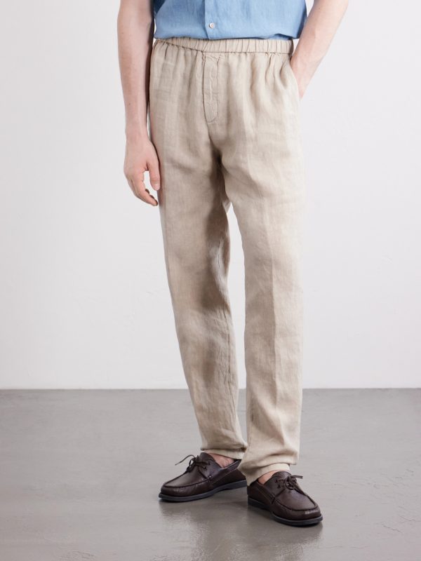Tapered Linen Trousers - FR Tapered Linen Trousers - FR