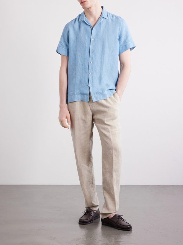 Tapered Linen Trousers - OU Tapered Linen Trousers - OU