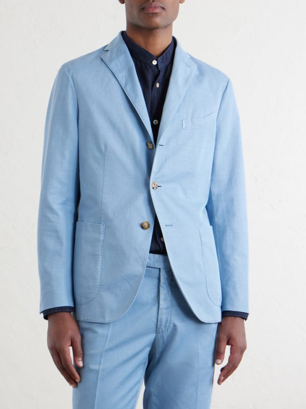 Stretch Cotton and Linen-Blend Suit Jacket - FR