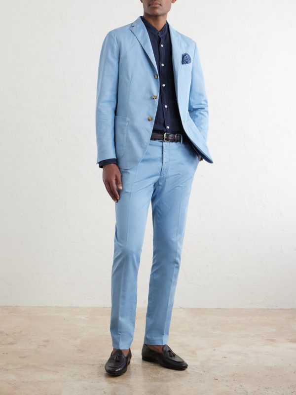 Stretch Cotton and Linen-Blend Suit Jacket - OU