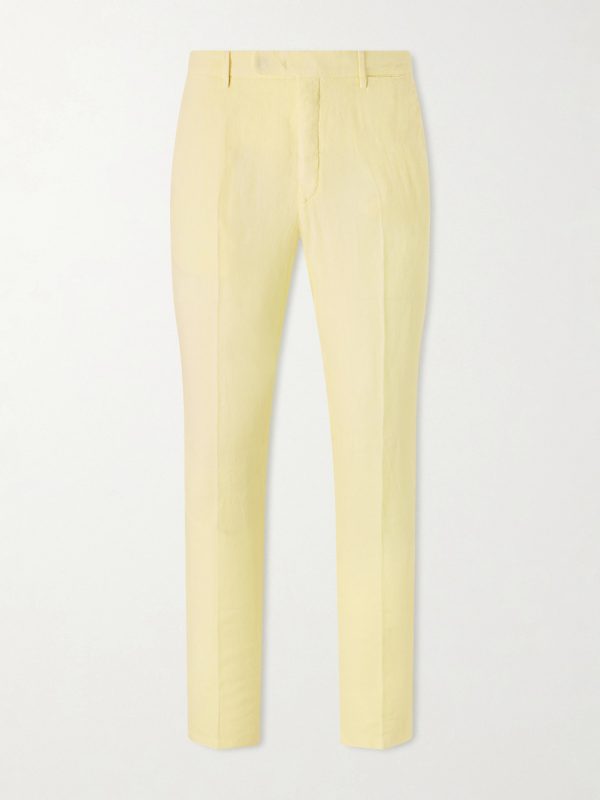 Straight-Leg Linen Suit Trousers Straight-Leg Linen Suit Trousers