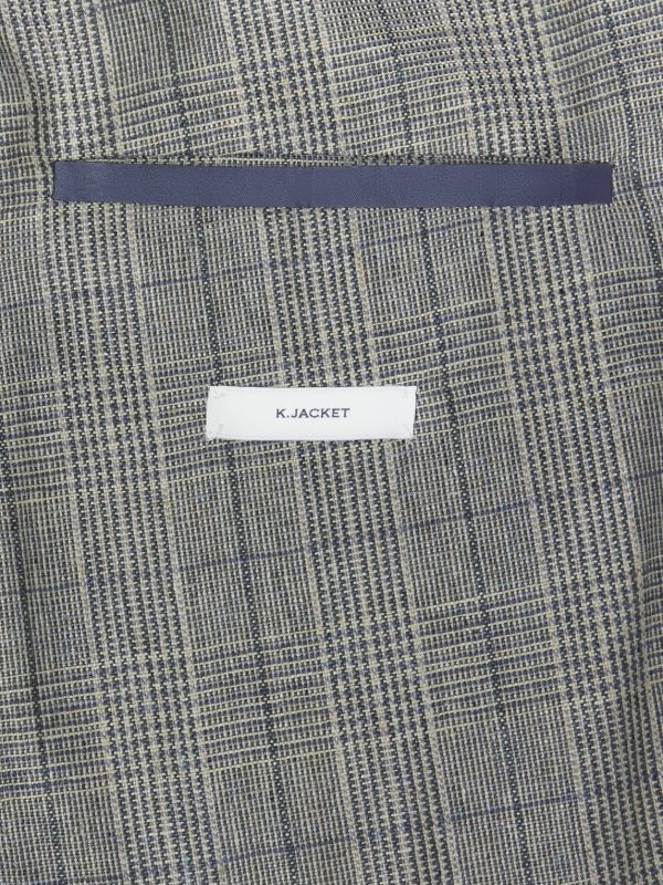 Prince of Wales Checked Silk Blazer - E2 Prince of Wales Checked Silk Blazer - E2