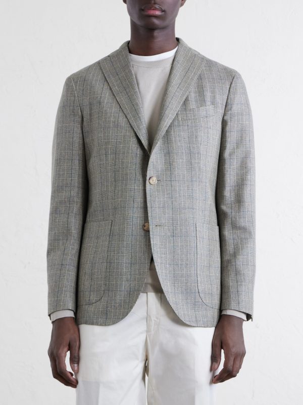 Prince of Wales Checked Silk Blazer - FR Prince of Wales Checked Silk Blazer - FR