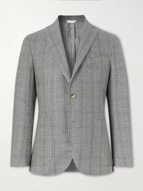 Prince of Wales Checked Silk Blazer Prince of Wales Checked Silk Blazer