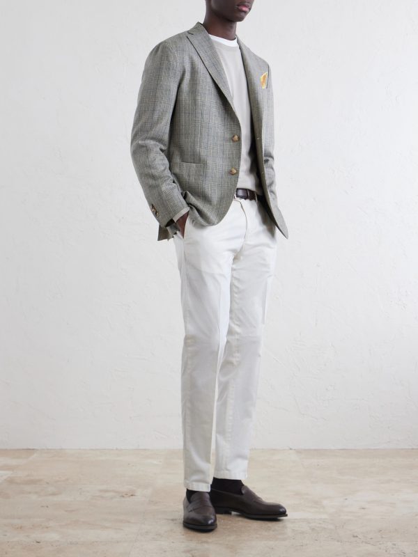 Prince of Wales Checked Silk Blazer - OU Prince of Wales Checked Silk Blazer - OU