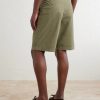 Straight-Leg Pleated Cotton-Blend Poplin Shorts - BK