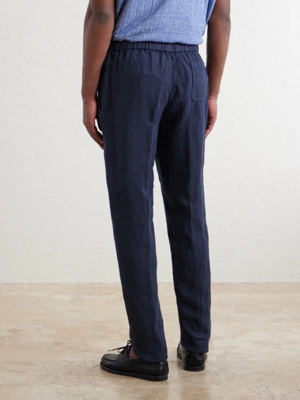 Tapered Linen Trousers - BK Tapered Linen Trousers - BK