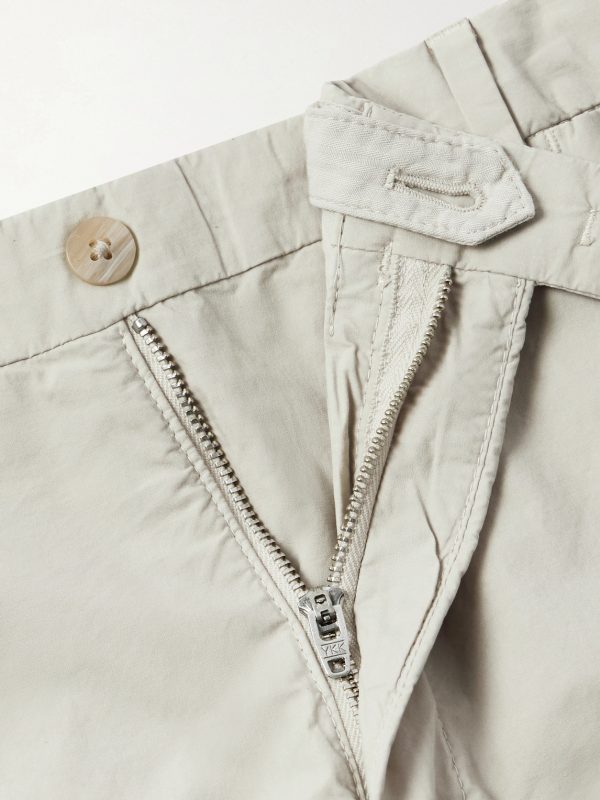 Straight-Leg Cotton-Blend Suit Trousers - E1 Straight-Leg Cotton-Blend Suit Trousers - E1