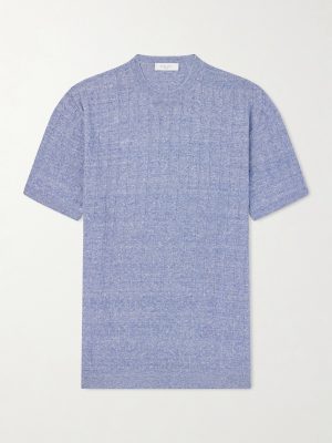 Ribbed Linen and Cotton-Blend T-Shirt