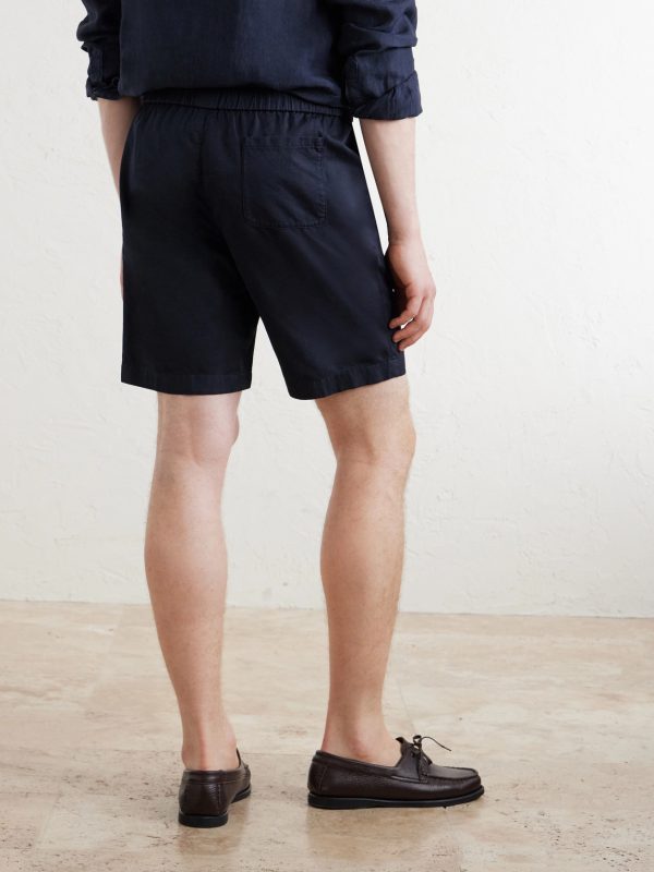 Straight-Leg Stretch Cotton and Linen-Blend Shorts - BK Straight-Leg Stretch Cotton and Linen-Blend Shorts - BK